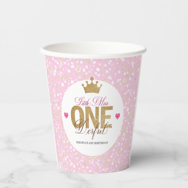Gobelets En Papier Petite Miss Anniversaire (Recto)