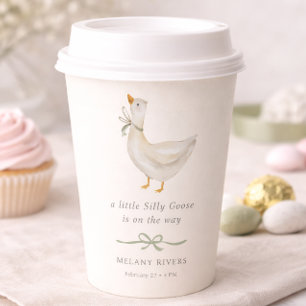 Gobelets En Papier Petite oie sotte Arc-en-ciel vert Baby Shower