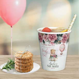 Gobelets En Papier Petite princesse Ours Bearly Wait Girl Baby shower