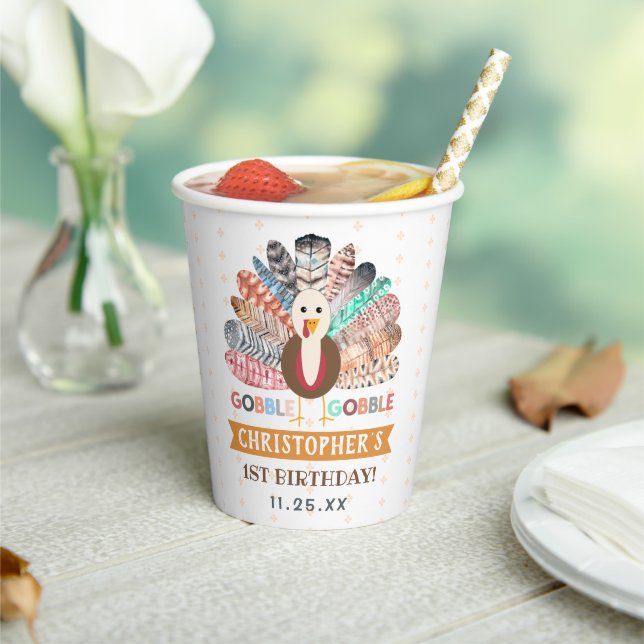 Gobelets En Papier Petite Turquie Thanksgiving N'importe quel âge fêt (Insitu)