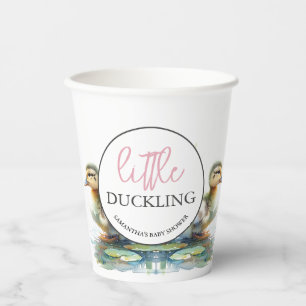 Gobelets En Papier Petites tasses de papier canard Baby shower fille