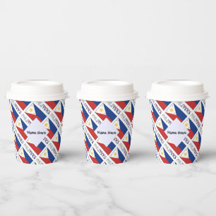 Gobelets En Papier Philippines et drapeau philippin carrelés avec vot