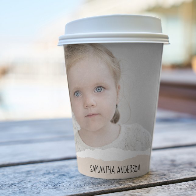 Gobelets En Papier Photo et Perosnalized Text pink (Créateur téléchargé)