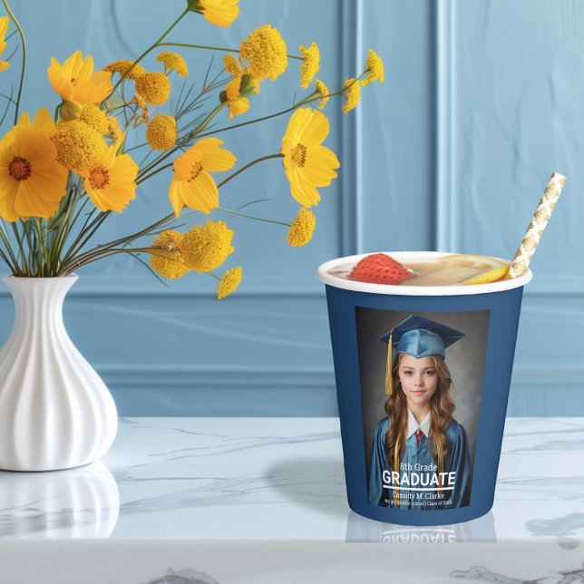 Gobelets En Papier Photo minimaliste 8e année (Créateur téléchargé)