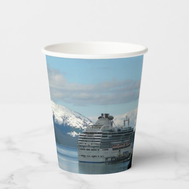 Gobelets En Papier Photographie de voyage de croisière en Alaska (Verso)