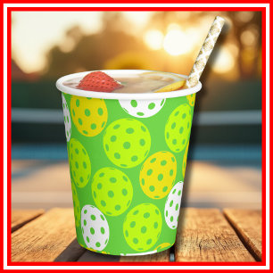 Gobelets En Papier Pickleball Anniversaire Soirée Sport Vert