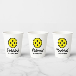 Gobelets En Papier Pickleball Anniversaire tasses de fête avec une ci