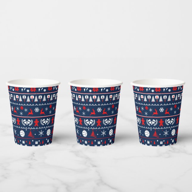 Gobelets En Papier Pickleball Holiday Cheer Cup ! (Multi)