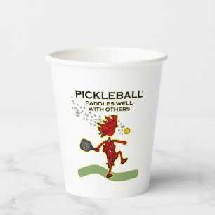 Gobelets En Papier Pickleball Paddle Bien Avec D'Autres Tasses De Pap