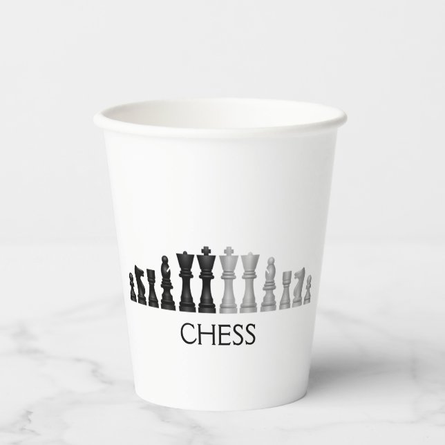 Gobelets En Papier Pièces d'échecs Design Paper Cup (Recto)