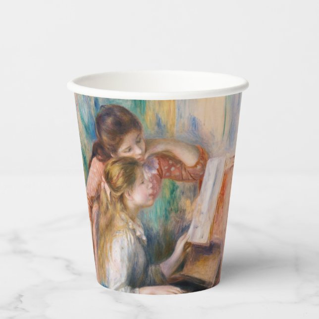 Gobelets En Papier Pierre Auguste Renoir - Jeunes filles au piano (Recto)