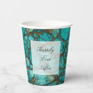 Gobelets En Papier Pierres turquoise