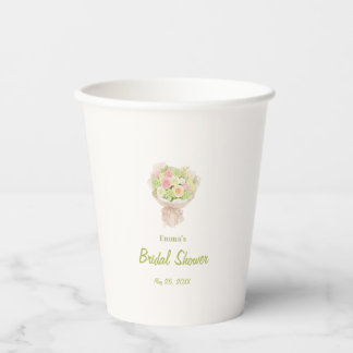 Gobelets En Papier pink bouquet Bridal Shower