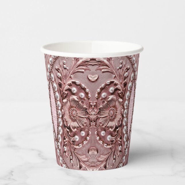Gobelets En Papier Pink Flower Paper Cups (Gauche)