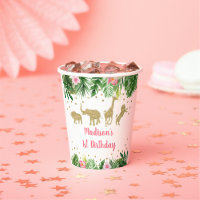 Pink Gold Girl Safari animal Anniversaire