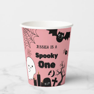 Gobelets En Papier Pink Halloween Sppoky Un premier anniversaire fête