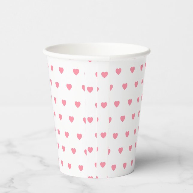 Gobelets En Papier Pink Hearts Pattern Paper Cup (Droite)