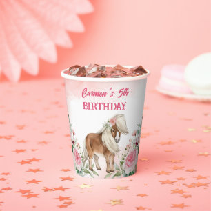 Gobelets En Papier Pink poney anniversaire giddy up cowgirl party