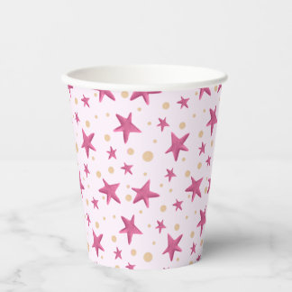 Gobelets En Papier Pink Stars Girl Party