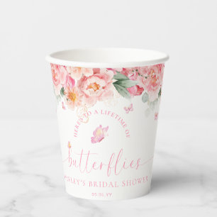 Gobelets En Papier Piper Peony La Vie en Papillons Enterrement de Vie