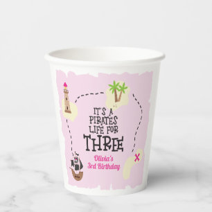 Gobelets En Papier Pirate life for THREE me Rose Birthday