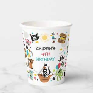 Gobelets En Papier Pirate Ship Trésor Anniversaire Fête