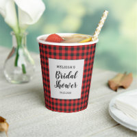 Plaid de douche de mariée noir rouge Buffalo Bûche