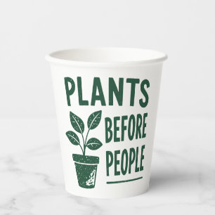 Gobelets En Papier Plantes amusantes avant les gens Art de tampon à e