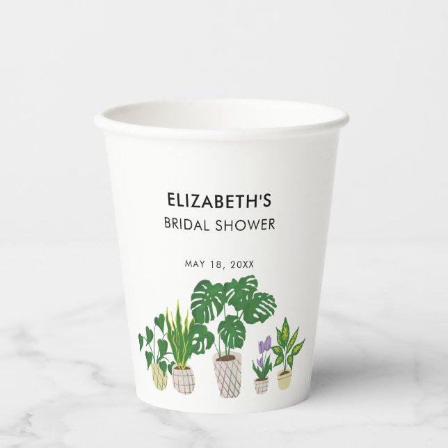 Gobelets En Papier Plantes en pot Mariage personnalisé de verdure (Recto)