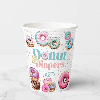 Gobelets En Papier Plaque de papier Baby shower Donut & Diapers