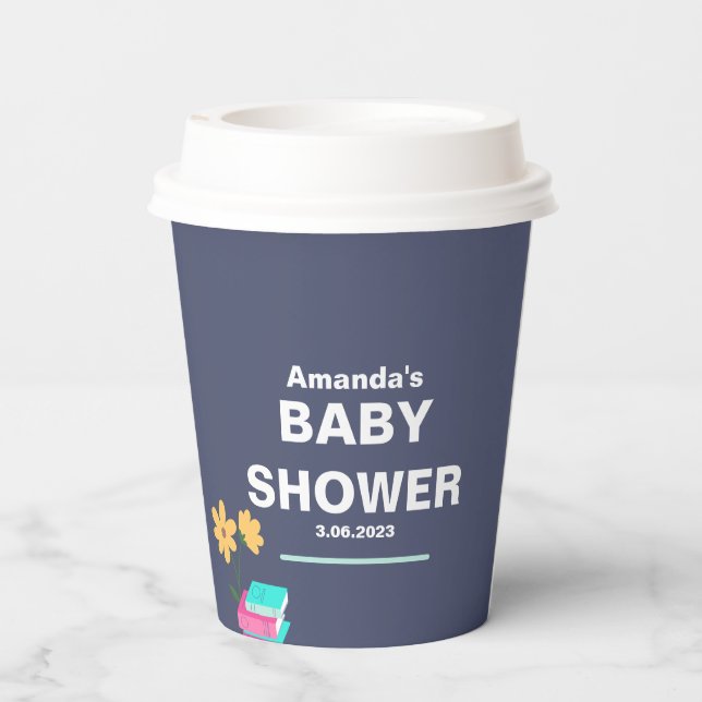 Gobelets En Papier Plaque de papier Baby shower pour livres pour bébé (Verso)