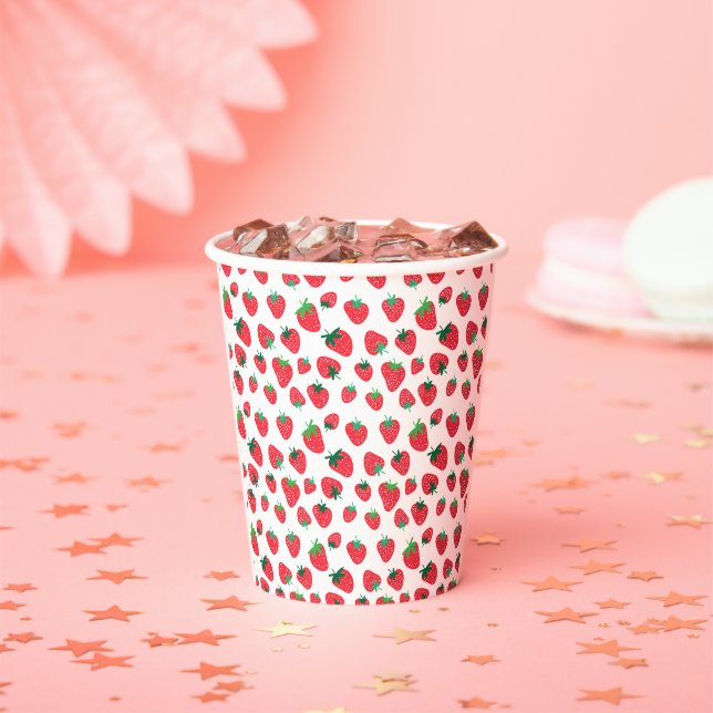 Gobelets En Papier Plein de fraises (Insitu)