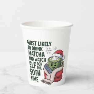 Gobelets En Papier Plus susceptible de boire du Matcha et de regarder