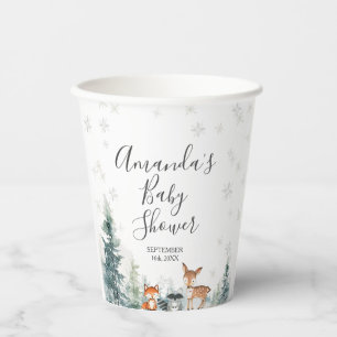 Gobelets En Papier Pneus d'hiver Pneus d'hiver Forêt de montagne