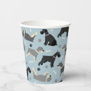 Gobelets En Papier Poches et os Schnauzer