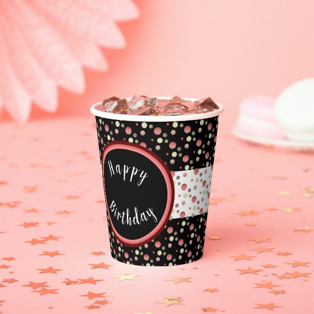 Gobelets En Papier Point Polka moderne (Insitu)