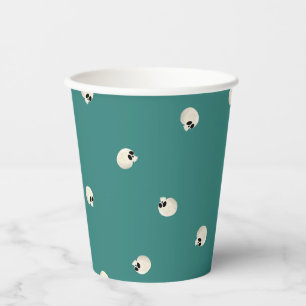 Gobelets En Papier Points de crâne Kawaii mous aléatoires mi-vert