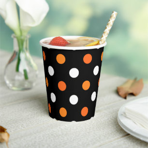 Gobelets En Papier Points d'Halloween