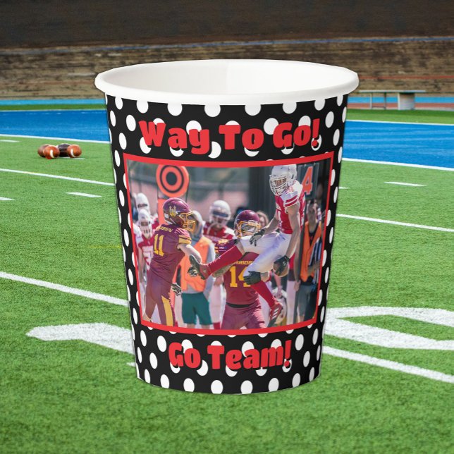 Gobelets En Papier Pois blancs - Accent rouge (Créateur téléchargé)