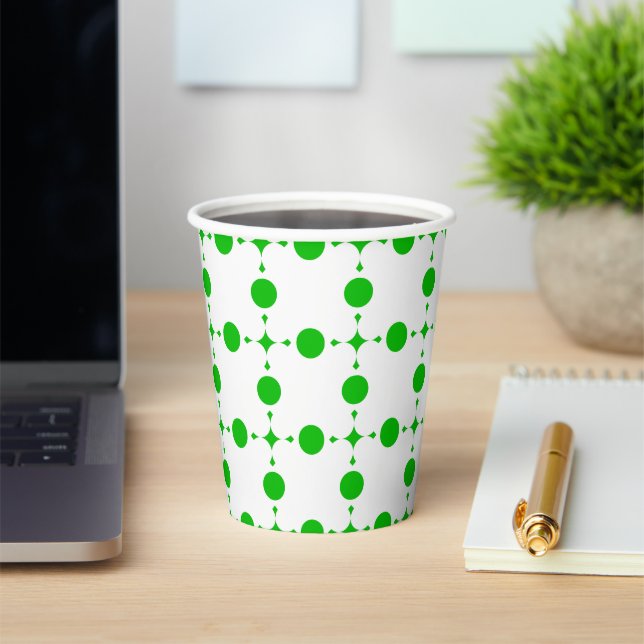 Gobelets En Papier Pois verts, Motif à points Polka, points, pointill (Insitu)