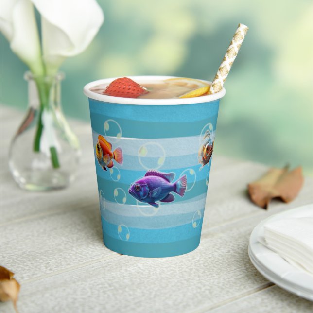 Gobelets En Papier Poisson Bowl Party Paper Cup (Insitu)