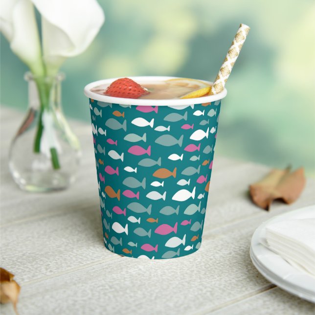 Gobelets En Papier Poisson vert (Insitu)