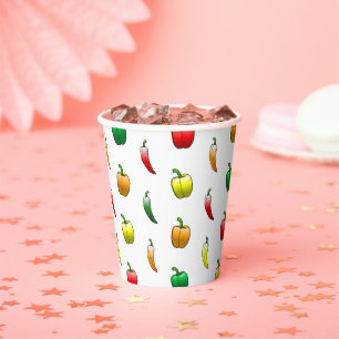 Gobelets En Papier Poivrons et poivrons doux longs