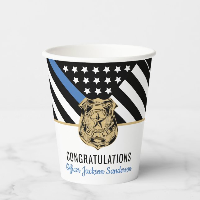 Gobelets En Papier Police Police Service de la retraite (Recto)