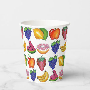 Gobelets En Papier Pomme Banane citron citron Lime Raisins Fruit Berr