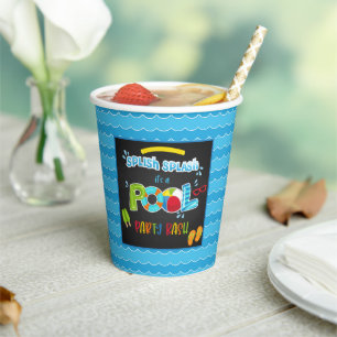 Gobelets En Papier Pool Party Anniversaire Party Paper Cup - Blk - Ga