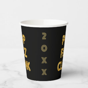 Gobelets En Papier Pop Fizz Clink Typographie moderne Réveillon du No