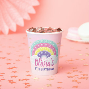 Gobelets En Papier Pop It Fidget fête d'anniversaire