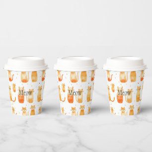 Gobelets En Papier Portes et chats orange Anniversaire Sac-cadeau moy
