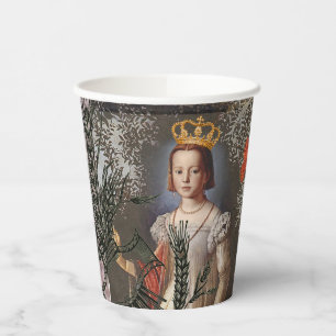 Gobelets En Papier Portrait de femme Vierge Antique Coloré Riche